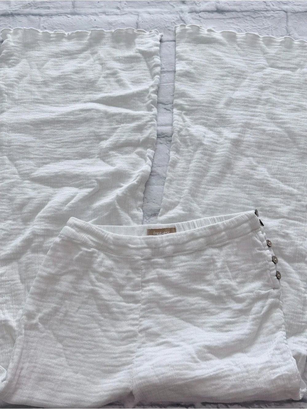 Free-est Free People Wide Leg Pants XS | White Boho